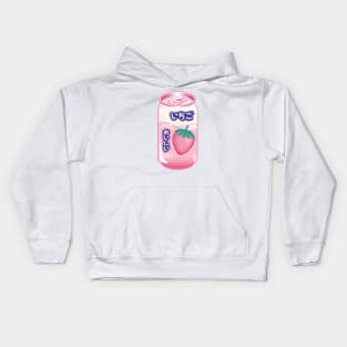 Strawberry Soda Can Japanese Soft Drink Kawaii Soft Pastel Pop Art Retro Summer Vibe Kids Hoodie